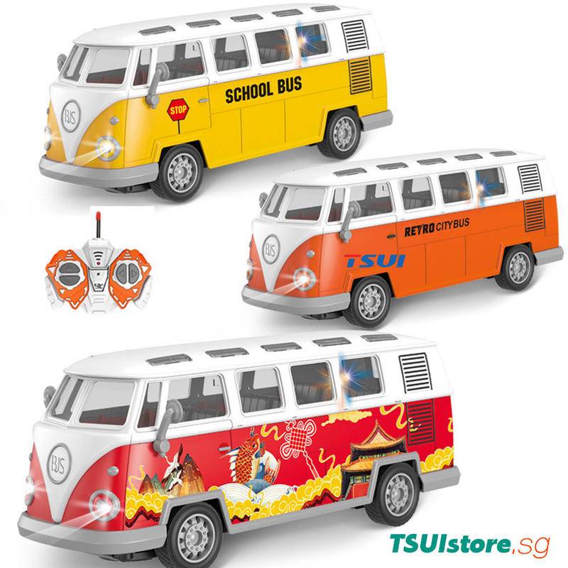 RC Retro Bus Car School Bus Electric Remote Control Toy Ambulance With ...