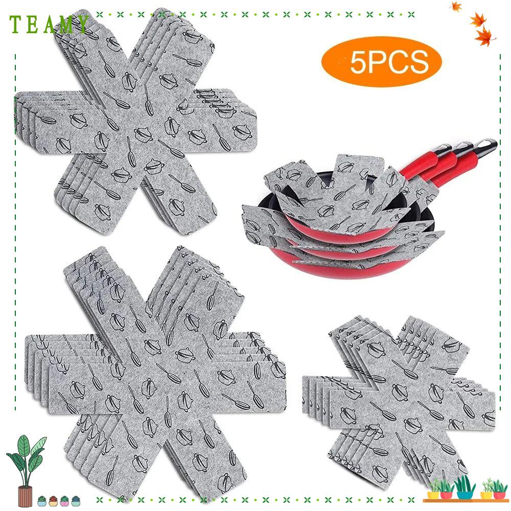 TEAMY 5pcs Pot Bottom Felt, Prevent Scratching Separate Anti Scratching ...