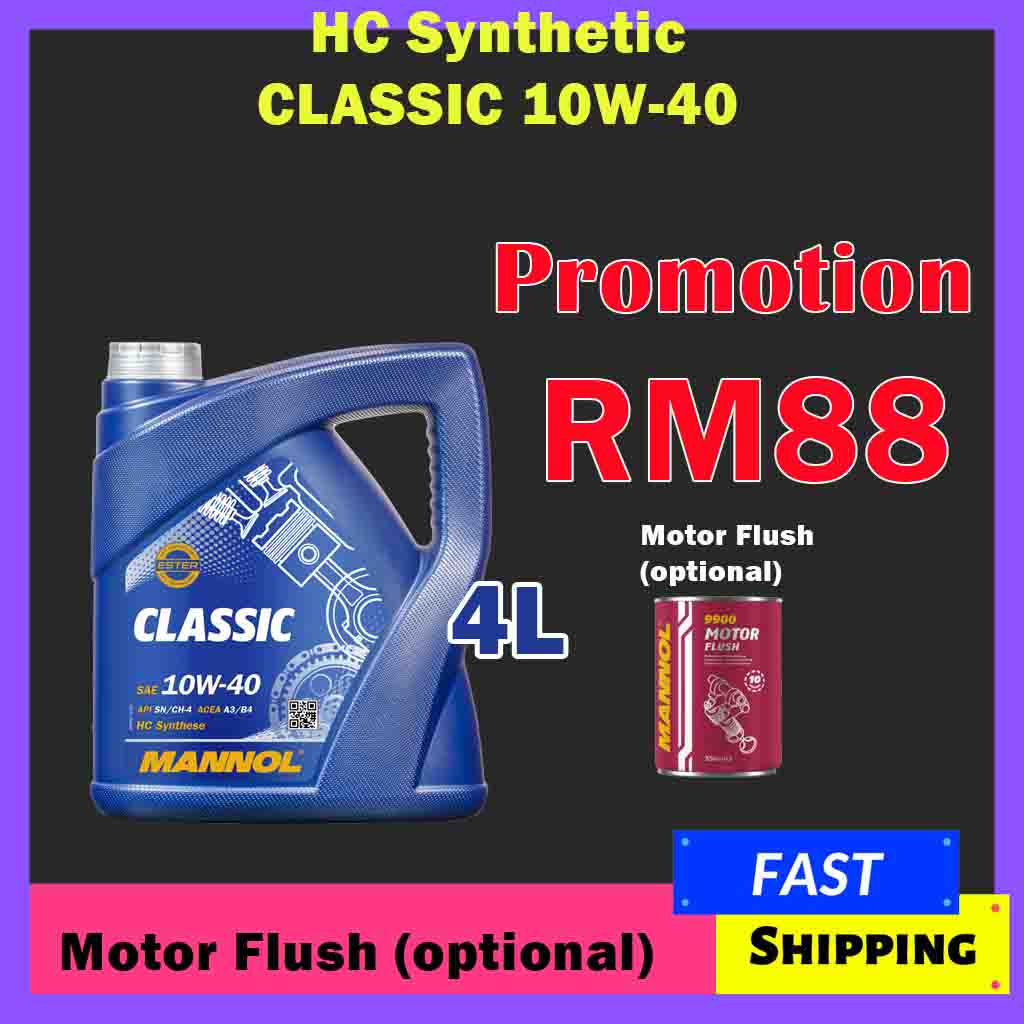 Mannol Semi Synthetic Engine Oil Classic 10W40 (4L) with option Motor