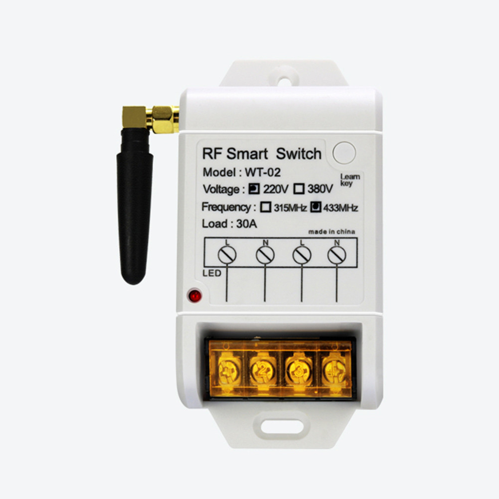 433MHz RF Remote Control AC220V 1CH Relay Receiver Universal Remote ...