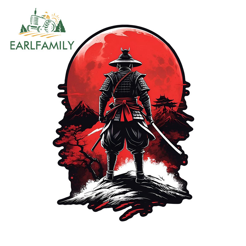EARLFAMILY Samurai Car Stickers Cartoon Personality Refrigerator ...