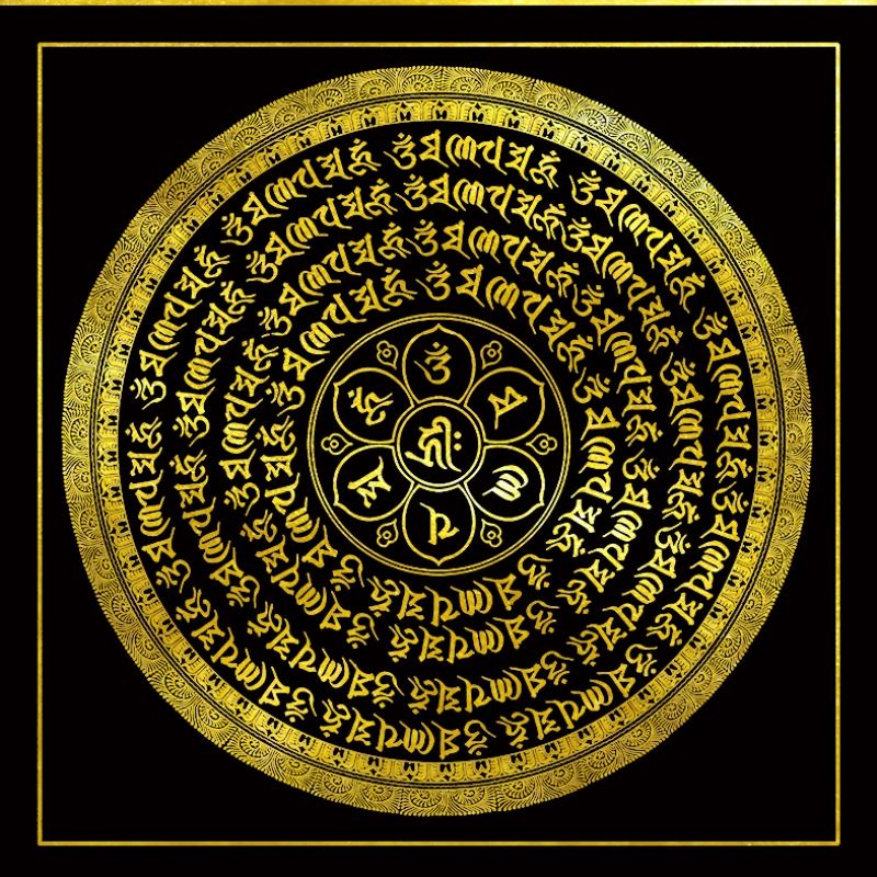 六字真言 唐卡描金 涂色 六字大明咒 种子字 坛城 咒轮 40cm | Shopee Malaysia