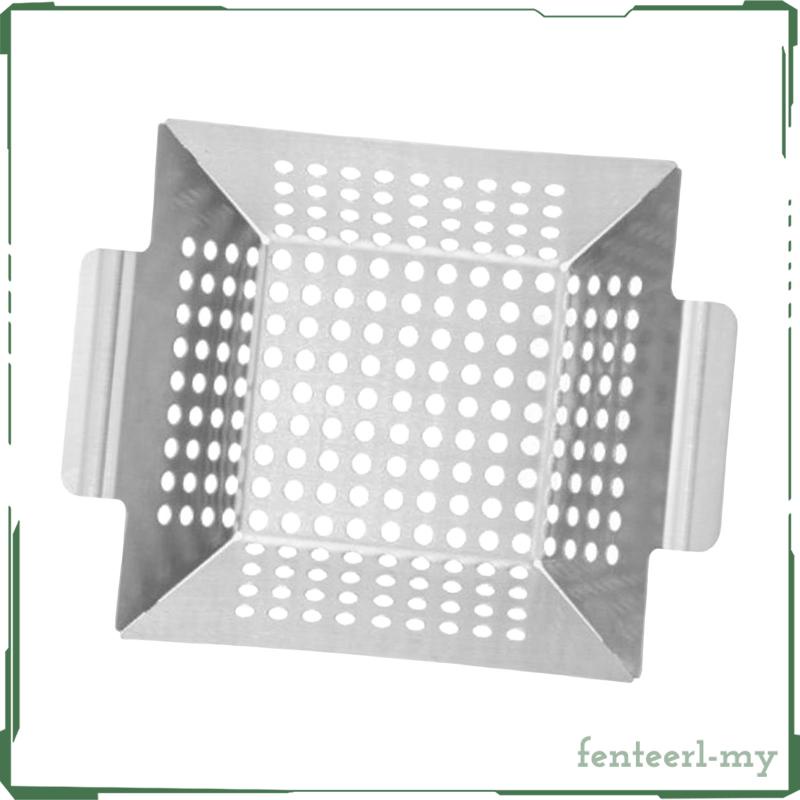 [Fenteer1efMY] Grill Topper Pans Grill Basket Stainless Steel Nonstick Roasting Pan Grill Topper