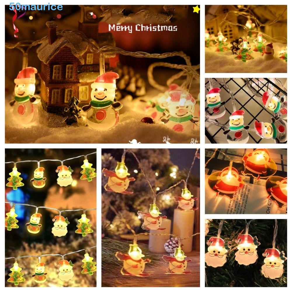 MAURICE Christmas Lights Strip, Santa Claus Christmas Tree Christmas