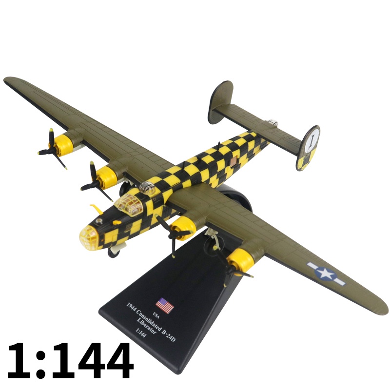 1/144 Scale USA WWII B24D Liberator Bomber Model Airplane Model Diecast Metal Military Aircraft