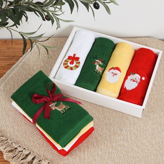 Christmas Hand Towels 4pcs Hand Dry Towel with Hanging Loop Cute