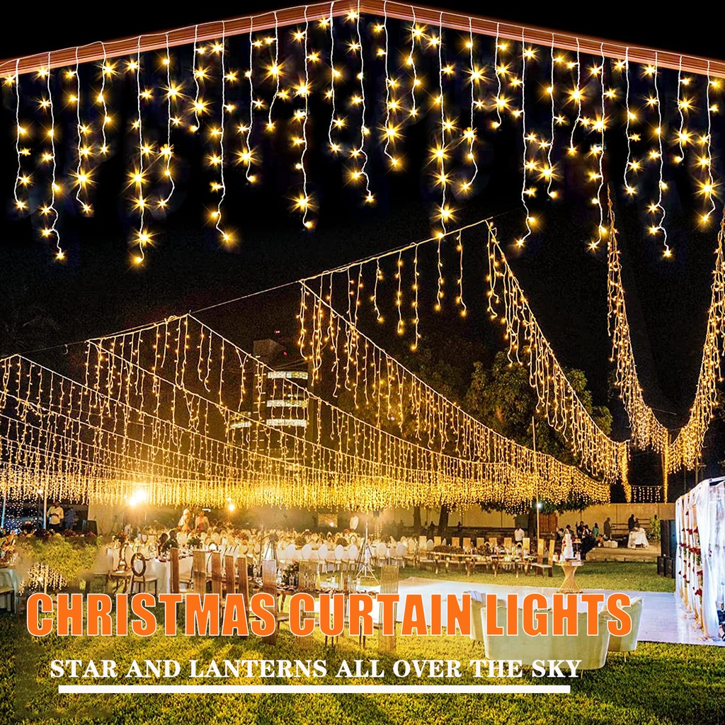 lampu hiasan Christmas LED Icicle Lights Decorations Outdoor Fairy