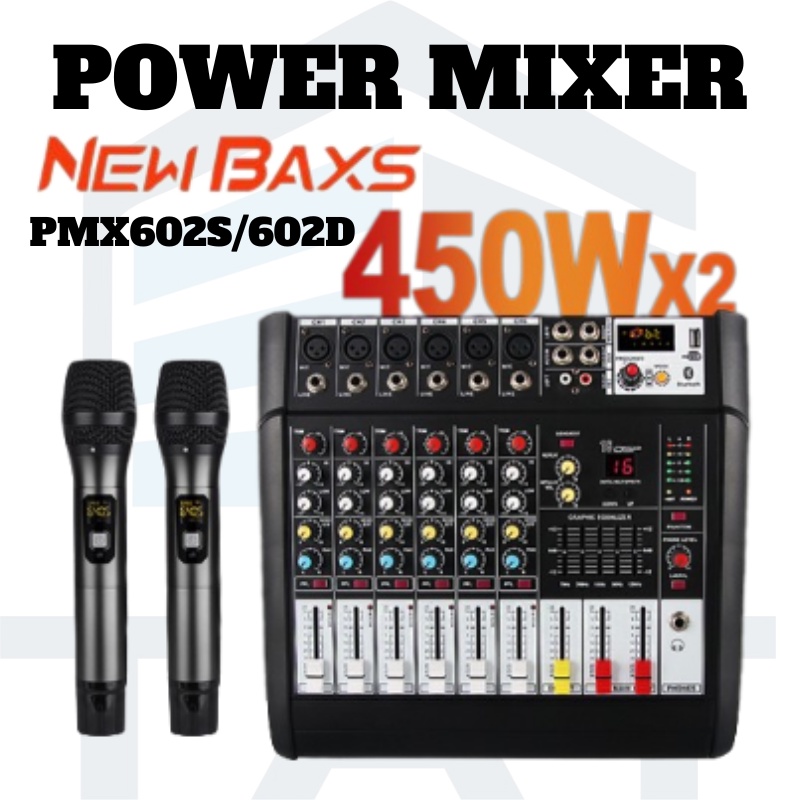 New Baxs PMX602D/PMX602S mixer 450W high power amplifier 2 channel 6 ...