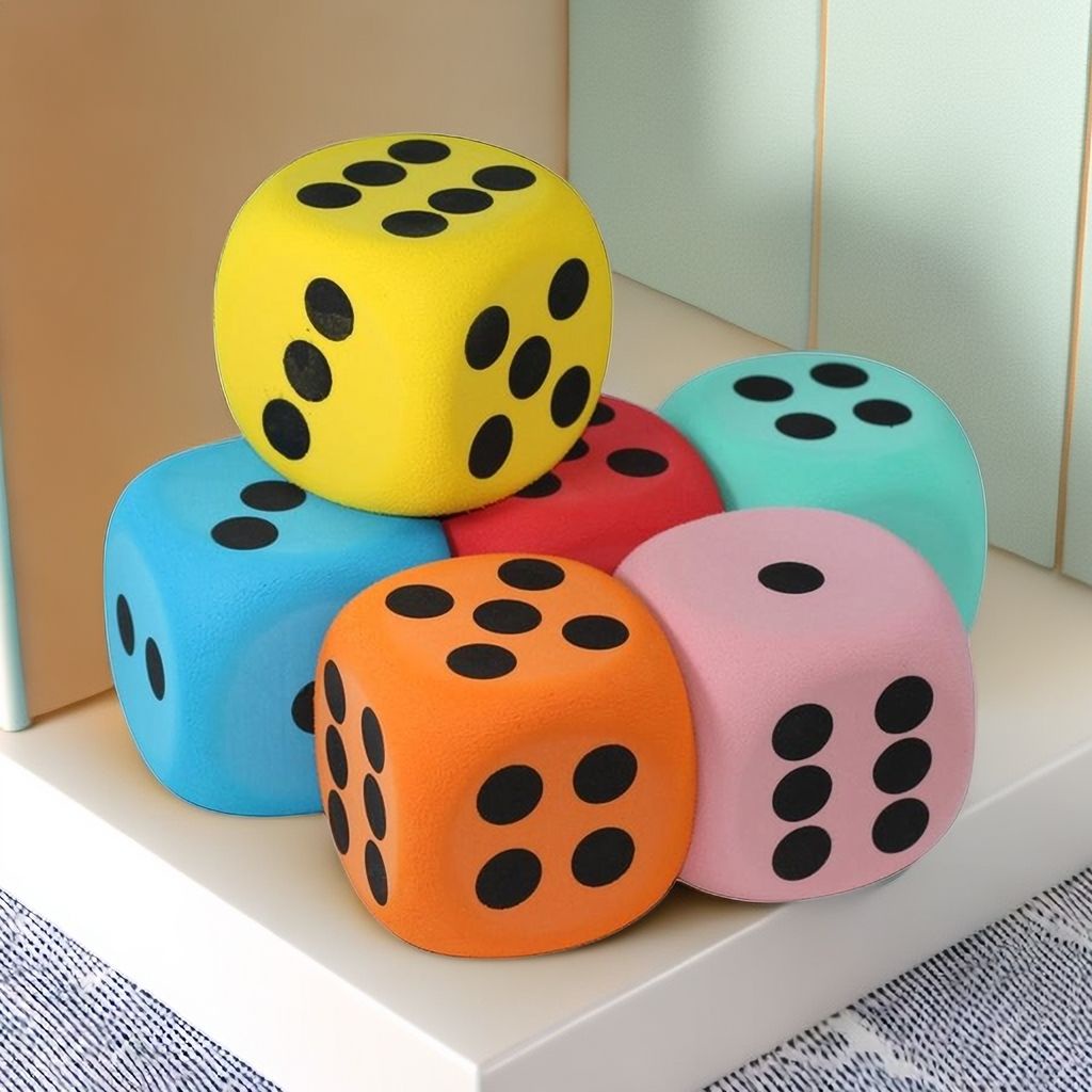 8cm Round Corner Dice Six-Sided Fun Color Children Teaching Aids Toy ...