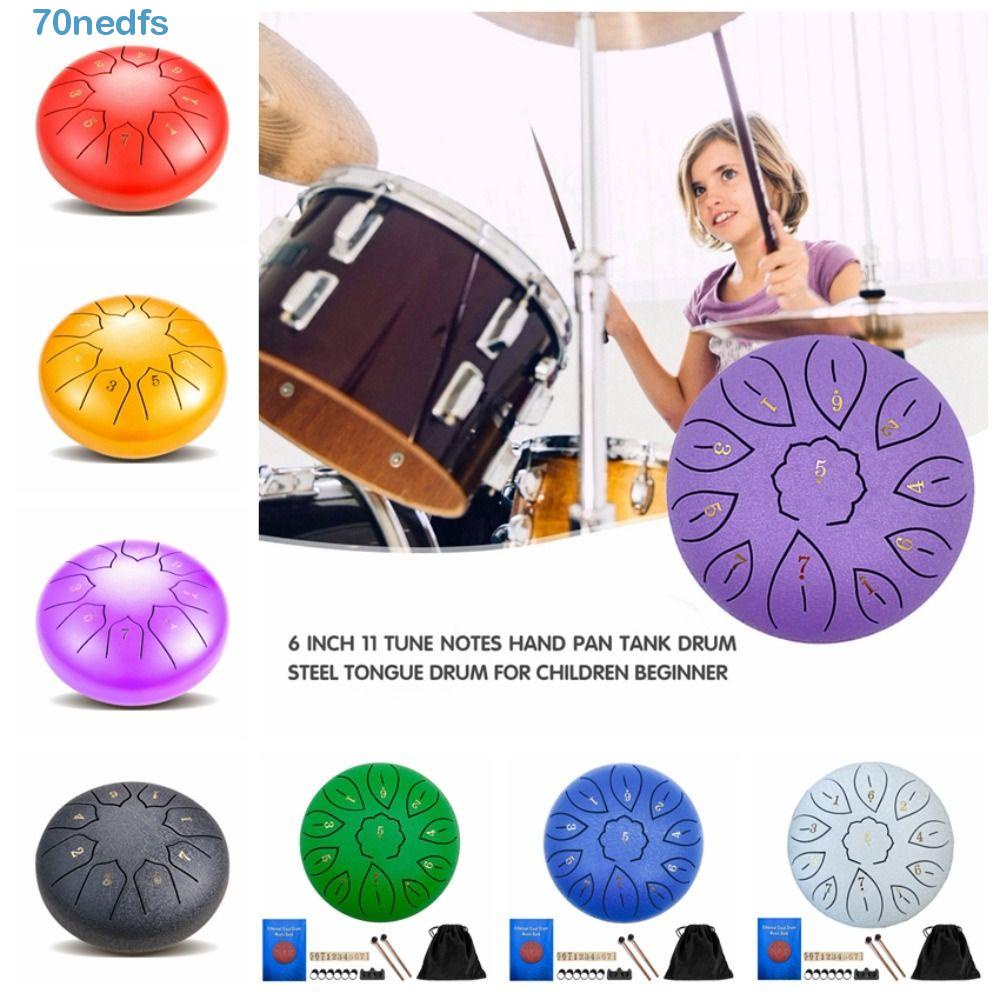 Tongue Drum 6 pouces Steel Tongue Drum Set 8 Tune Hand Drum Pad
