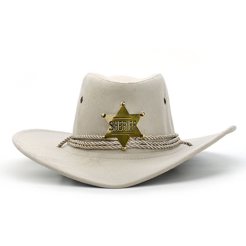 Western Cowboy Hat Retro Sheriff Sheriff Badge Hat Riding Travel ...