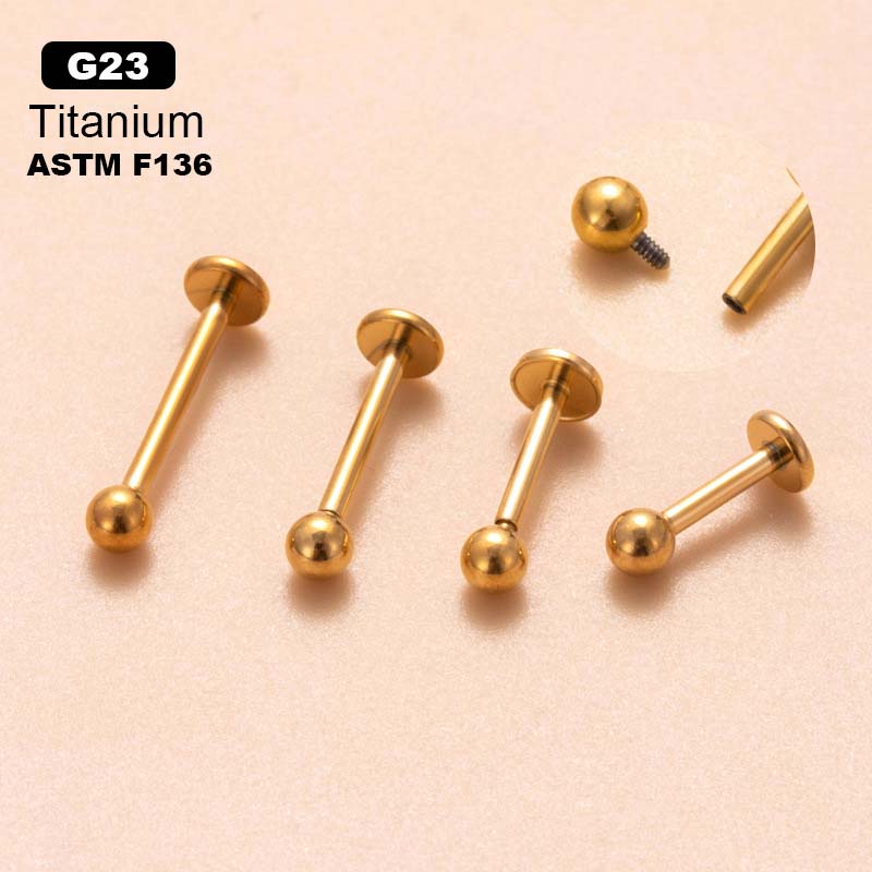 Piece G23 Titanium Hypoallergenic Labret Stud Lip Piercing - Main Image