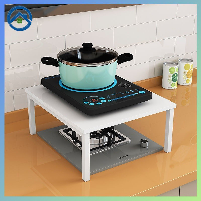 Kitchen storage rack stove cover plate hood layered rack inside the ...
