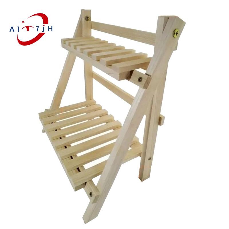 Wooden Storage Rack, 2-Layer Desktop Storage Rack, Ladder-Shaped Desk ...