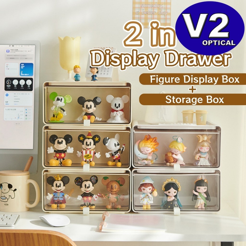 2 in 1 Acrylic Transparent Figure Display Drawer Dustproof Storage ...