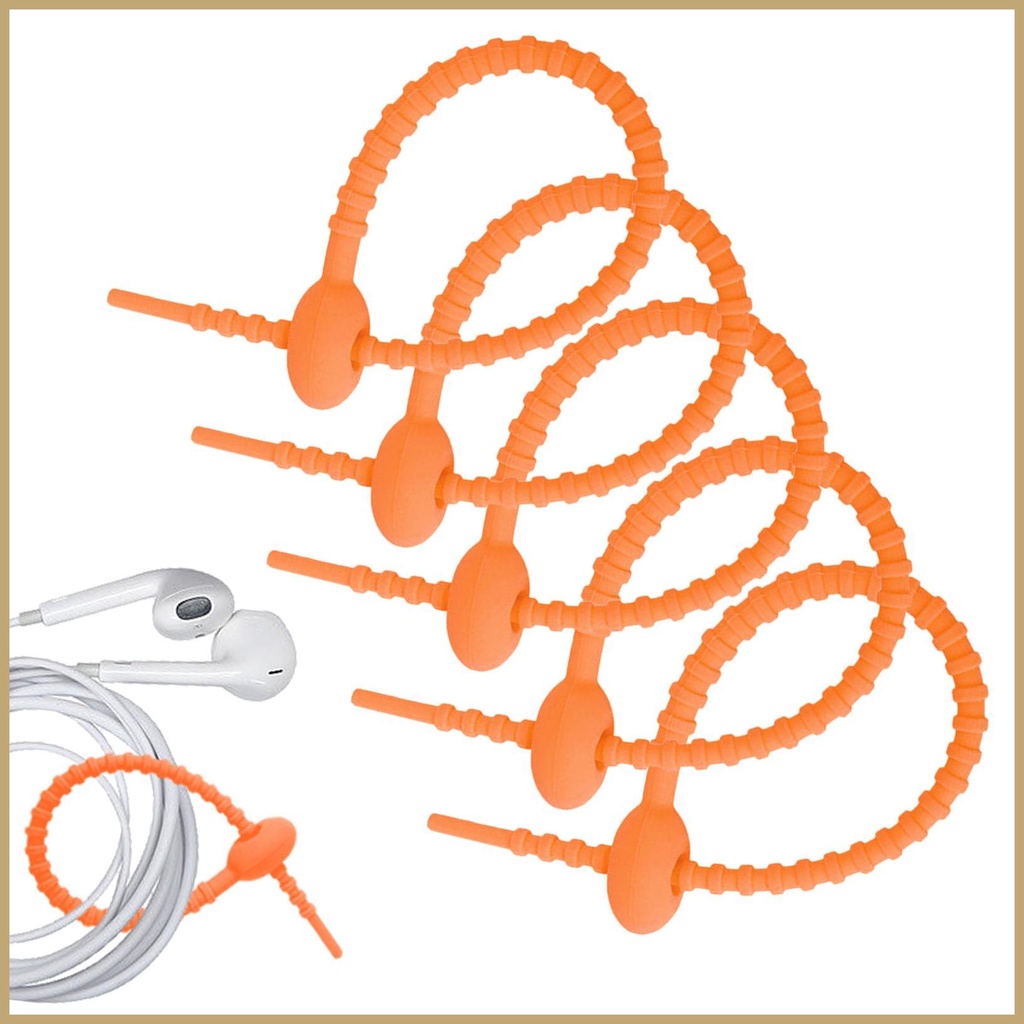 Rubber Wire Ties 15cm/5.9inch Silicone Bag Ties Multi Purpose Elastic Charging Cable Organizer