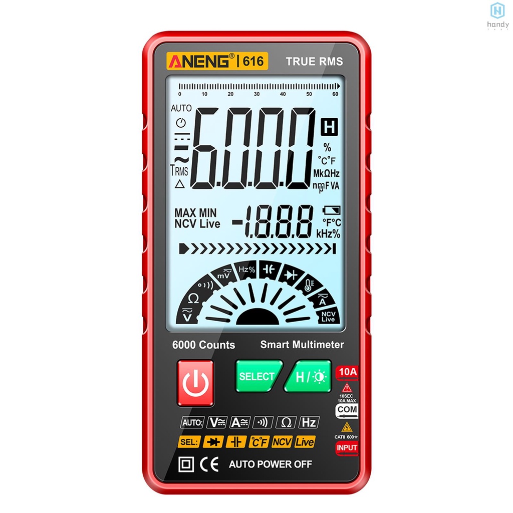 HTYY ANENG 616 Smart Digital Multimeter Auto Range 6,000 Counts NCV