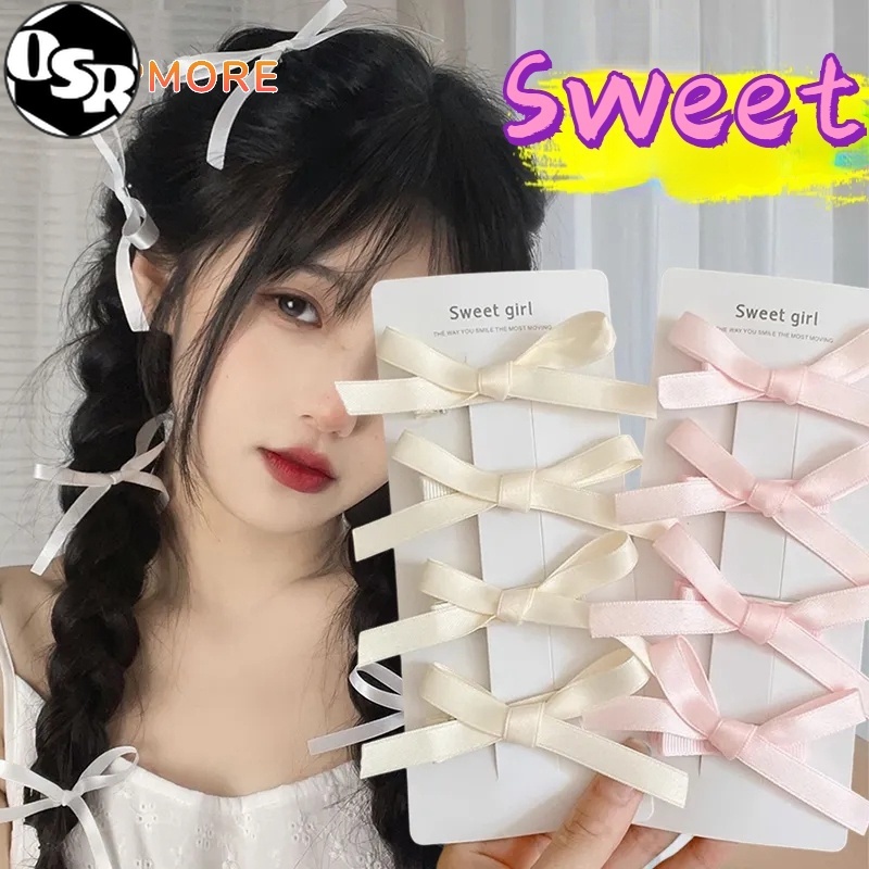OSR 8Pcs/Set Girls Sweet Cool Y2K Pink Small Bowknot Hairpin / Fashion ...