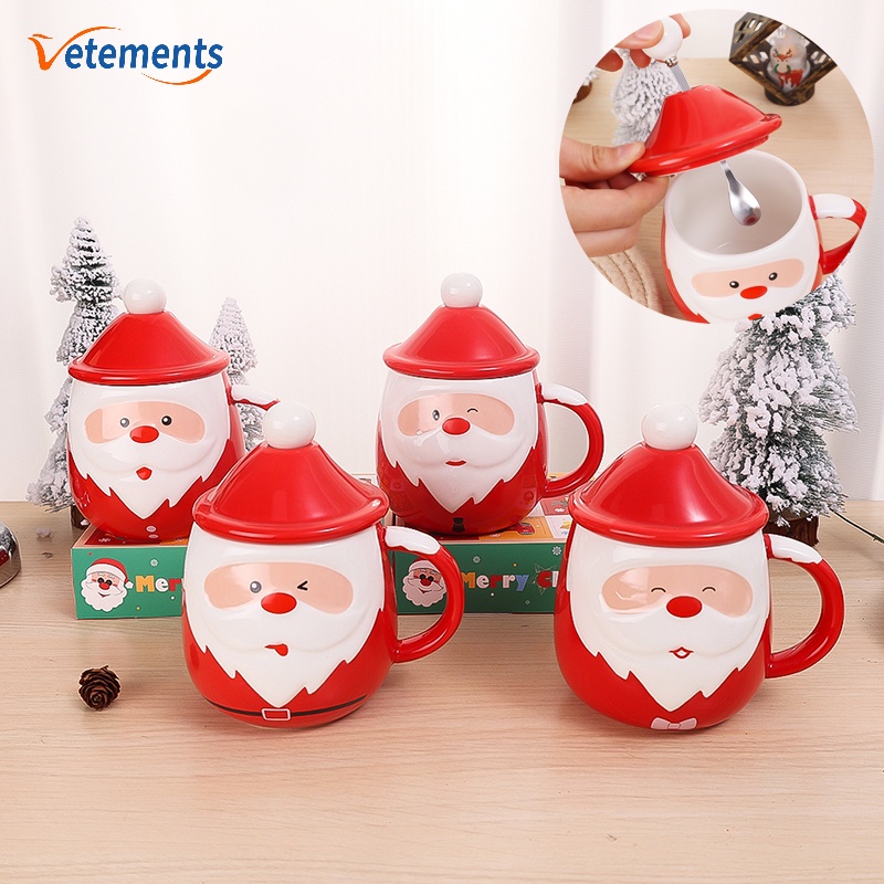 Embossed Santa Claus Ceramic Christmas Mug – 400ml Drinkware