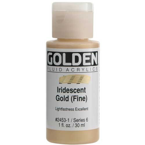 Golden Fluid Acrylic Paint Iridescent Gold (Fine Fluid), 1oz Shopee