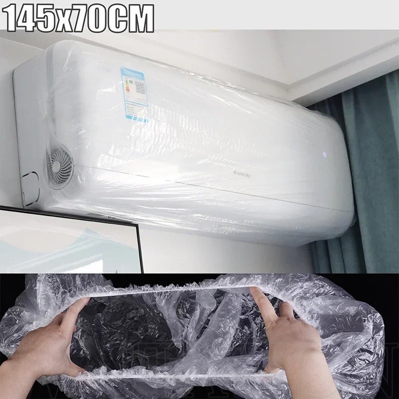 70*145cm Universal Air Conditioner Dust Cover / Disposable Transparent