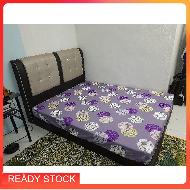 𝙏𝙀𝙍𝙈𝙐𝙍𝘼𝙃 Katil Queen Katil Kulit PVC Tambah Foam Tilam | Shopee Malaysia