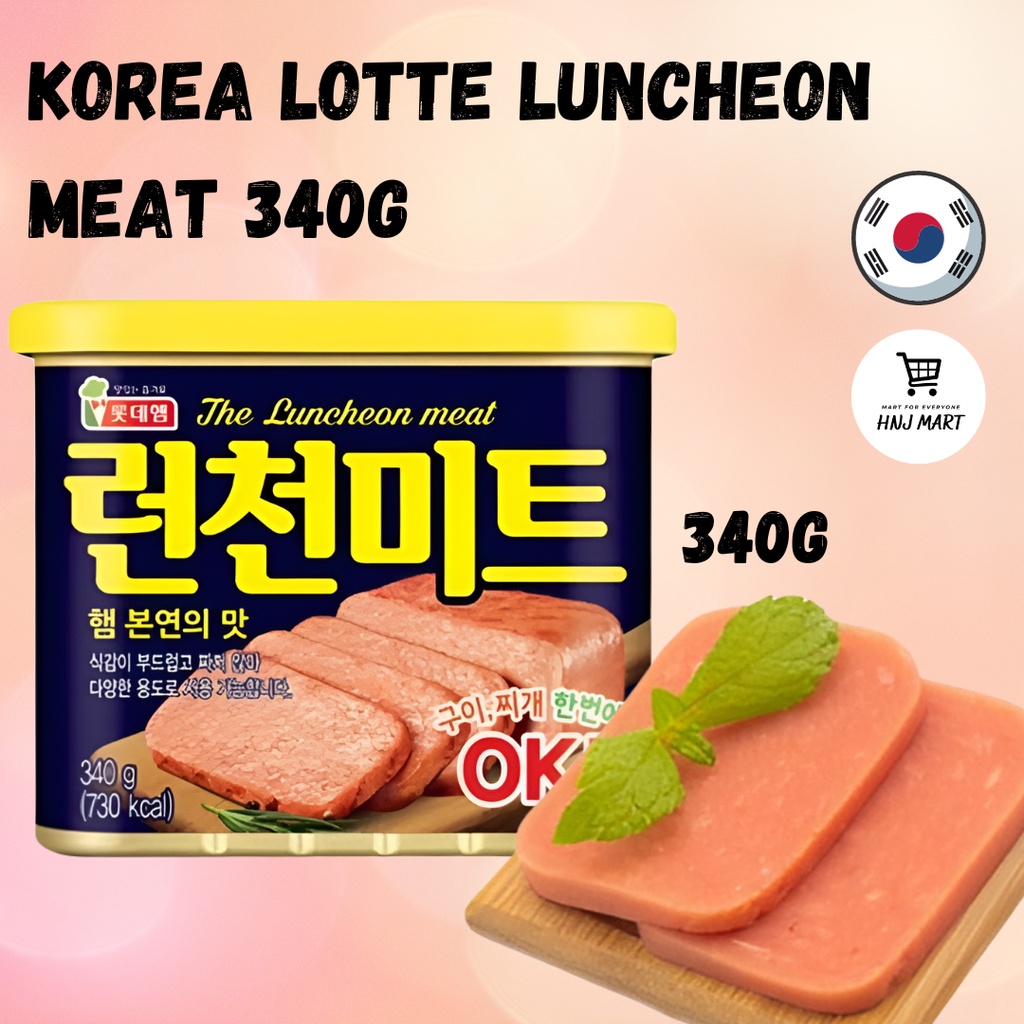 Korea Lotte Luncheon Meat 340g Canned Meat Daging Tin Korean Meat In