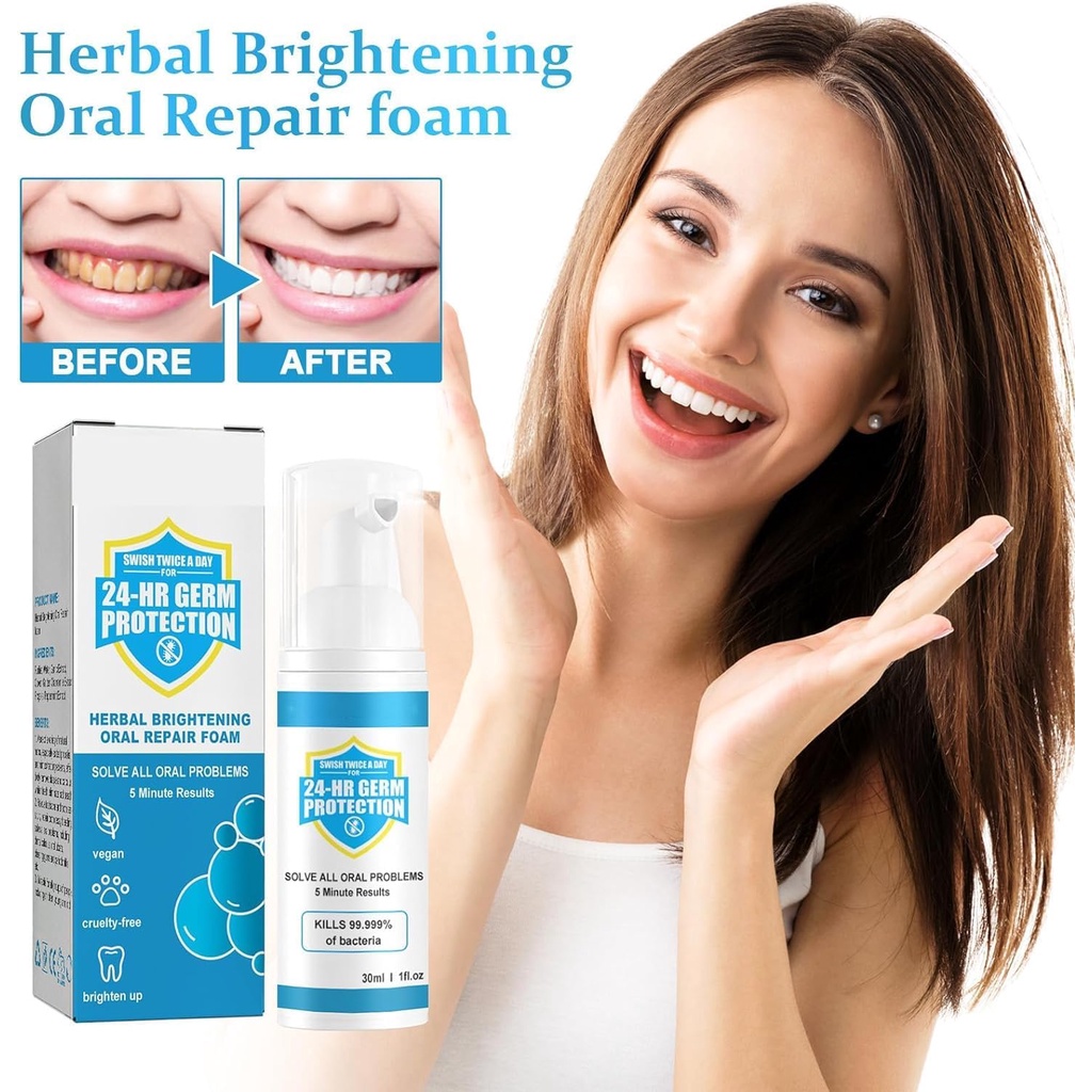 Tooth Mouthwash, Furzero Herbal Brightening Oral Repair Foam, Teeth ...