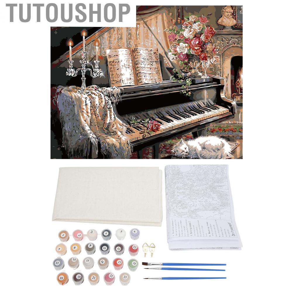 Paint By Numbers Piano Pattern Frameless DIY Hand Oil