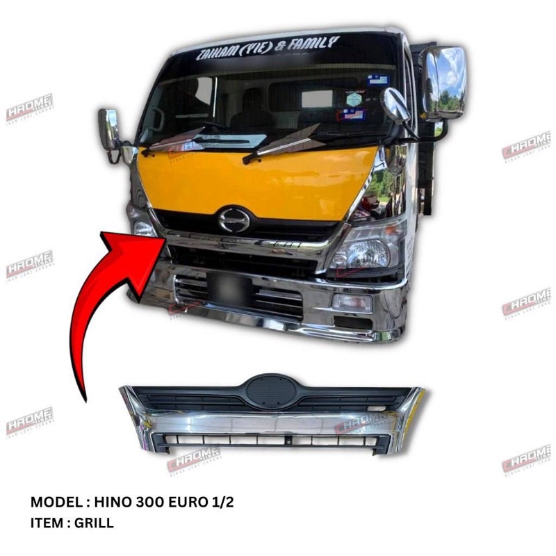 White Painted Front Grille For Hino 155 165 195 300 Trucks (2012-2020) - Direct Replacement