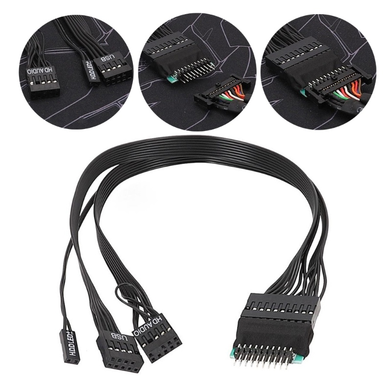 Richh 19pin Header Computer Mainboard Front Extension Cable Male To ...