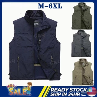 Outdoor Casual Mens Vest Multi-pockets Zipper Jackets Sleeveless Male  Photography Fishing Military Men Travel Drift Work Vests