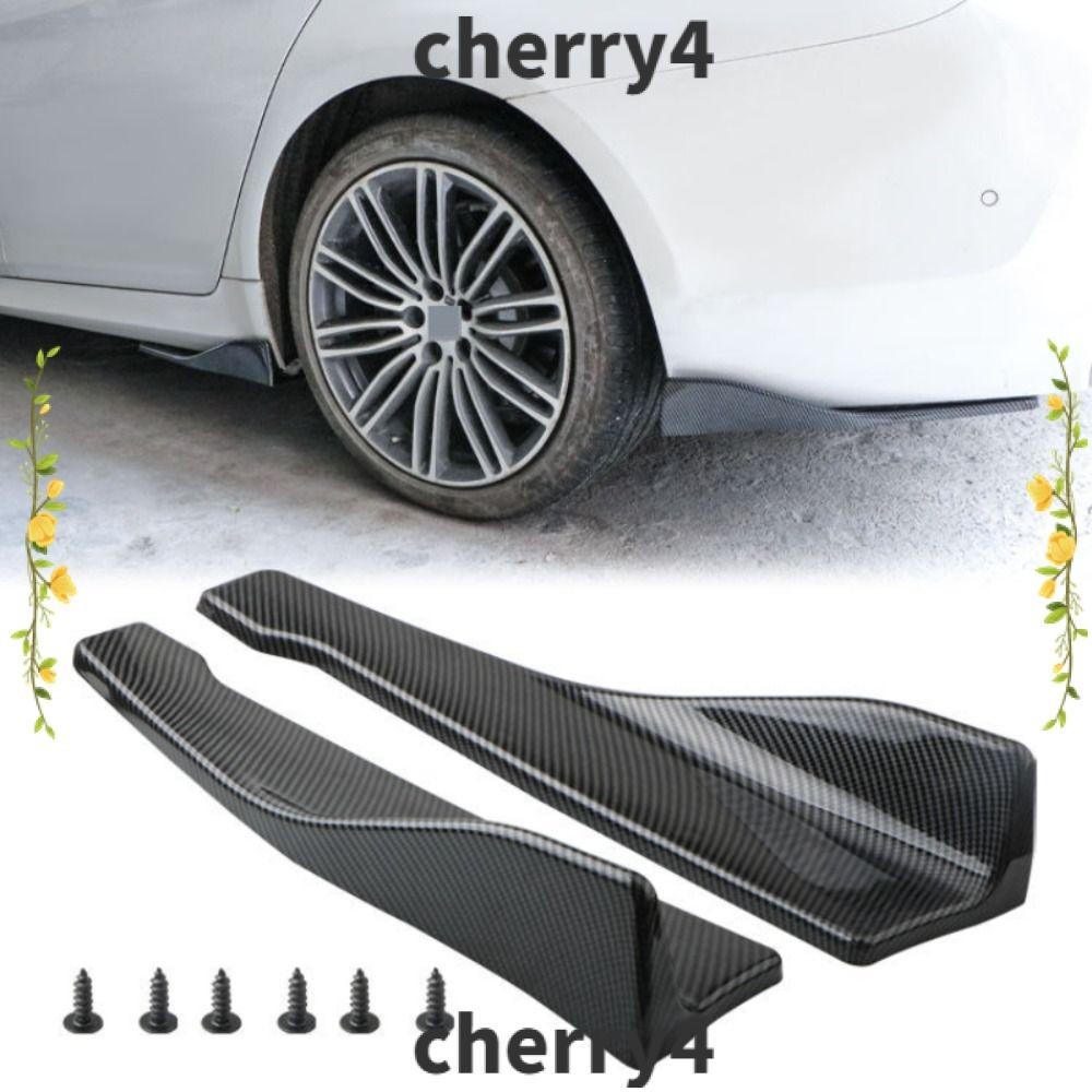 CHERRY Car Side Skirt Bumper Bars, Diffuser Carbon fibre Car Bumper Spoiler Rear Lip, Automobile