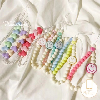 Funky Long Phone Charm Y2K Rainbow Phone Charm Smile Beads 