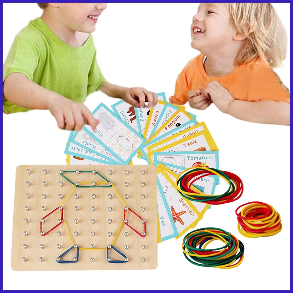 Geoboards With Rubber Bands Number Puzzle Peg Board Montessori