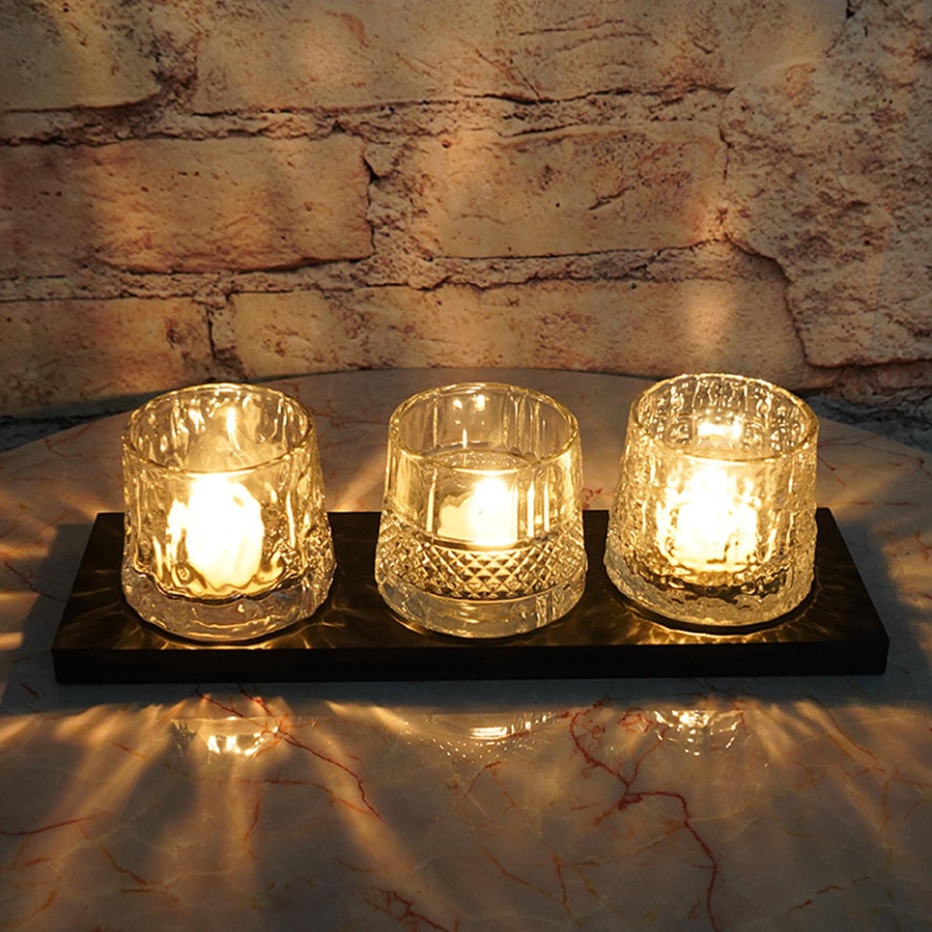 Bolehdeals set of candle holder crystal pillar romantic tealight Tea