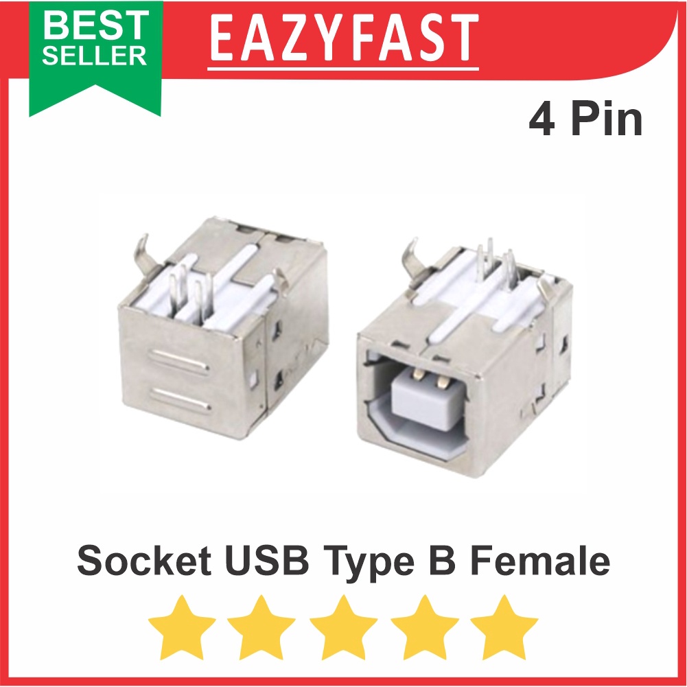Socket USB Type B Connector Printer 4 Pin Female Female | Shopee Malaysia