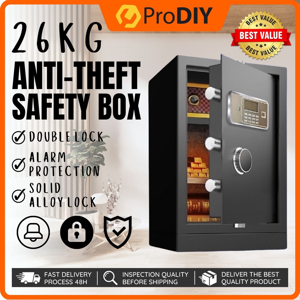 26kg Alarm Digital Safety Box AntiTheft Box Passcode Alarm Proetction