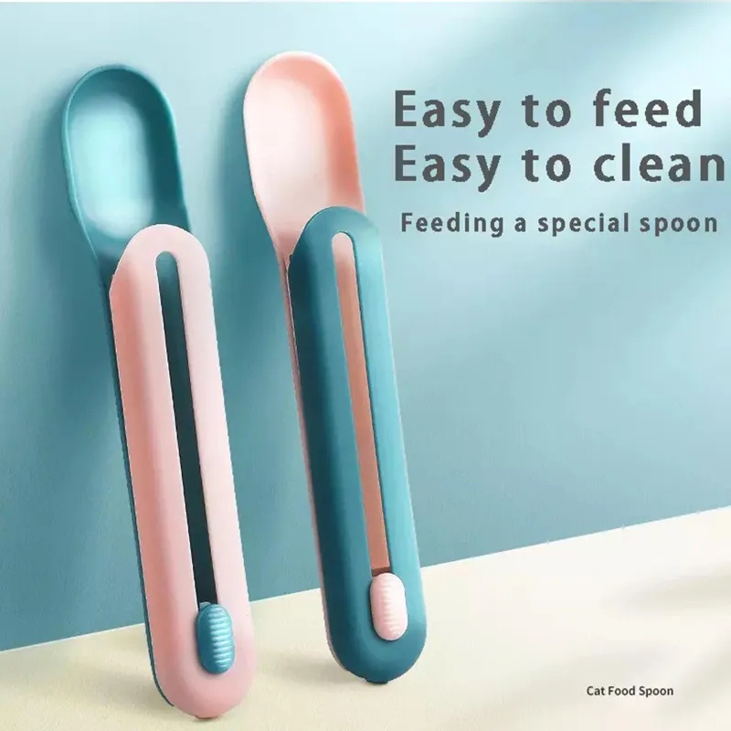 Pet Feeder Spoon Cat Strip Squeeze Spoons Multifunctional Cat Feeding ...