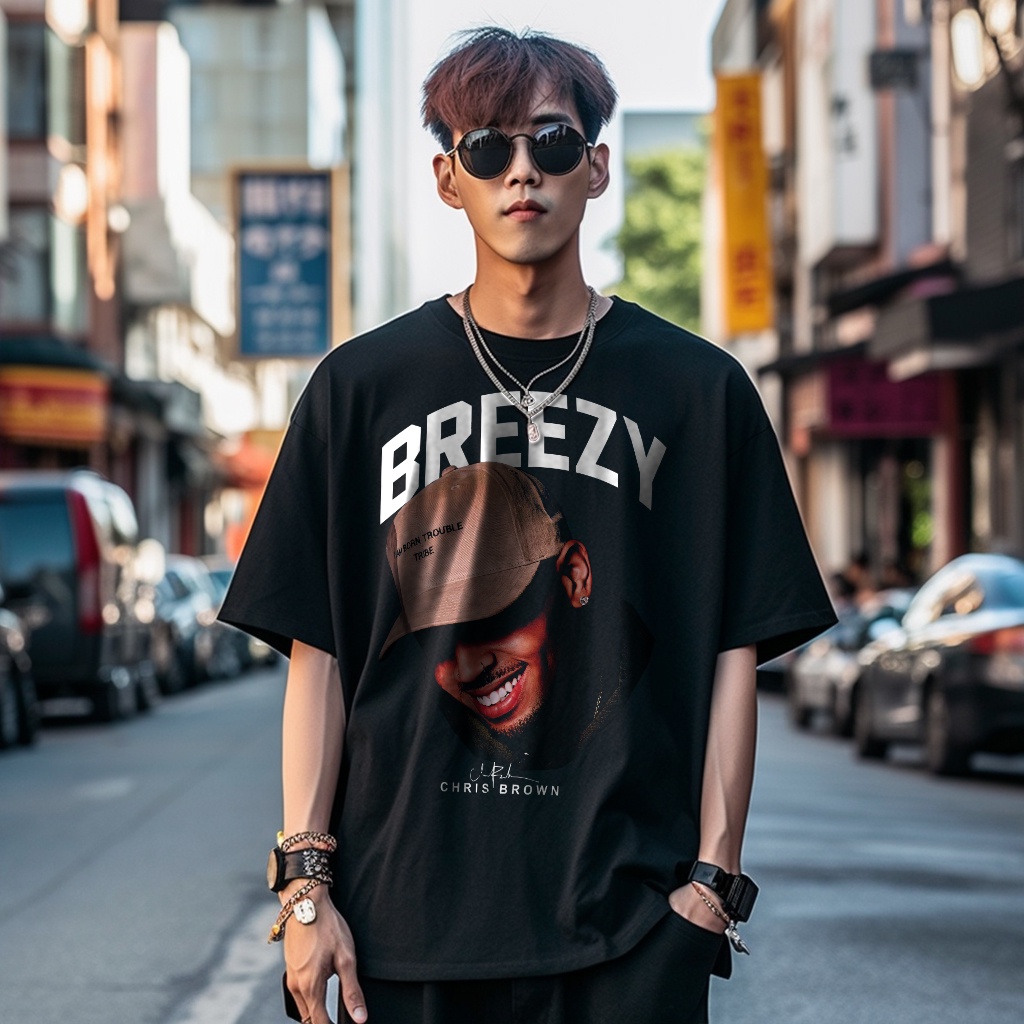 LONE CUPID Chris Brown Singer Baju Tshirt 100 Cotton Street Style Oversized Casual T Shirts Unisex Round Neck Cod Shopee Malaysia