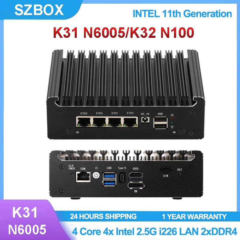 K32 Intel Alder Lake N100 Soft Router K31 Intel Pentium N6005 Fanless ...
