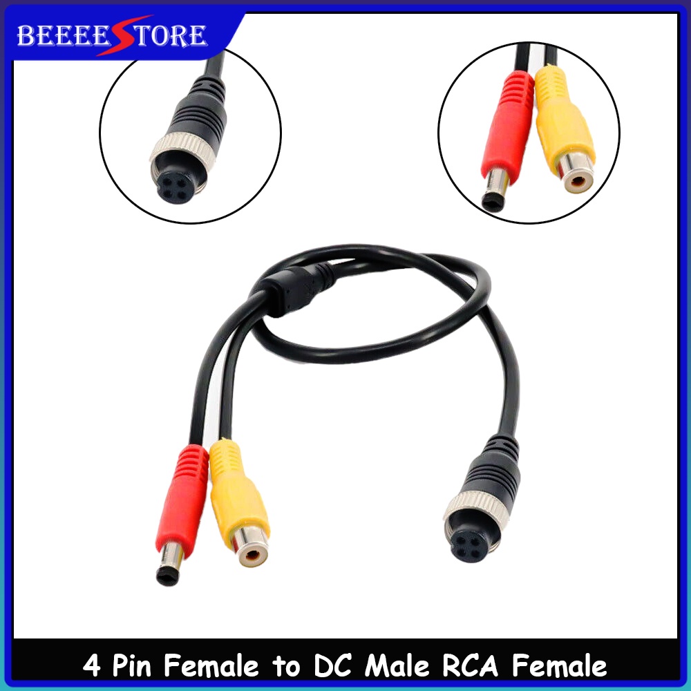 4-Pin To RCA Adapter Cable - 9.5 Inch Converter For Car Backup Cameras & CCTV