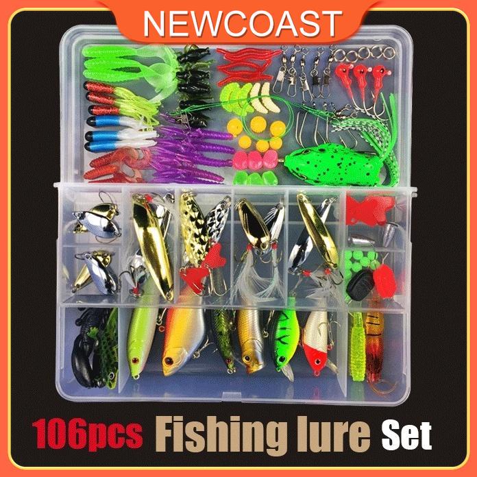 Lure Set 28106pcs Fishing Tackle Box Soft Plastic Lure Kit Jig Hook