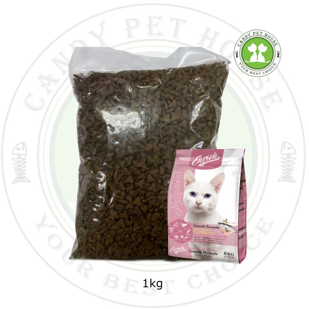 Enrich Growth Formula Baby & Mother Dry Cat Food Repack-1kg | Shopee ...