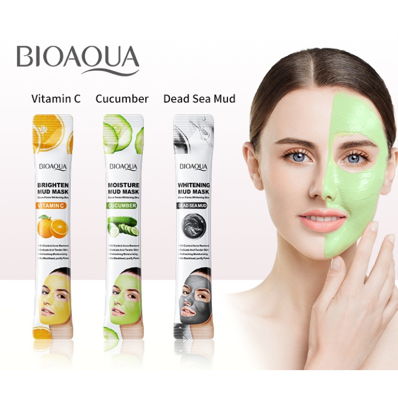 BIOAOUA Cleansing Applicator Mask Portable Mud Mask Cucumber/Vitamin C
