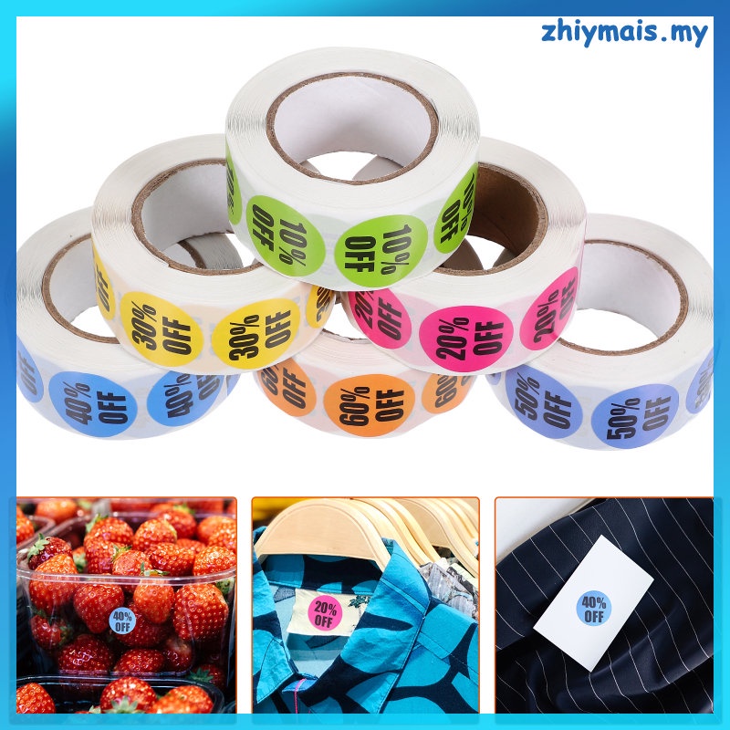 6 Rolls Label Stickers Tag Labels Retail Store Discount Supermarket