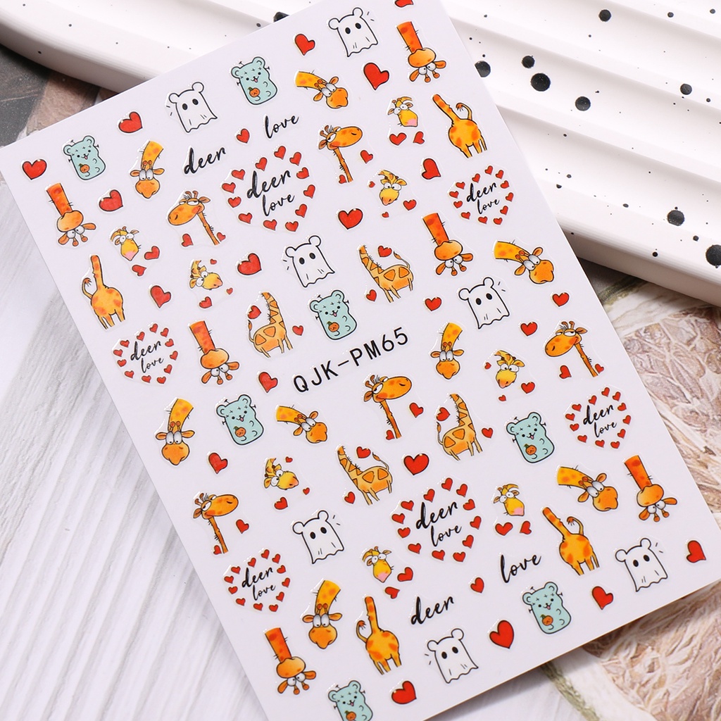 HAMA NAIL Nail Art Stickers Wholesale Cartoon Cards Love Little Flowers