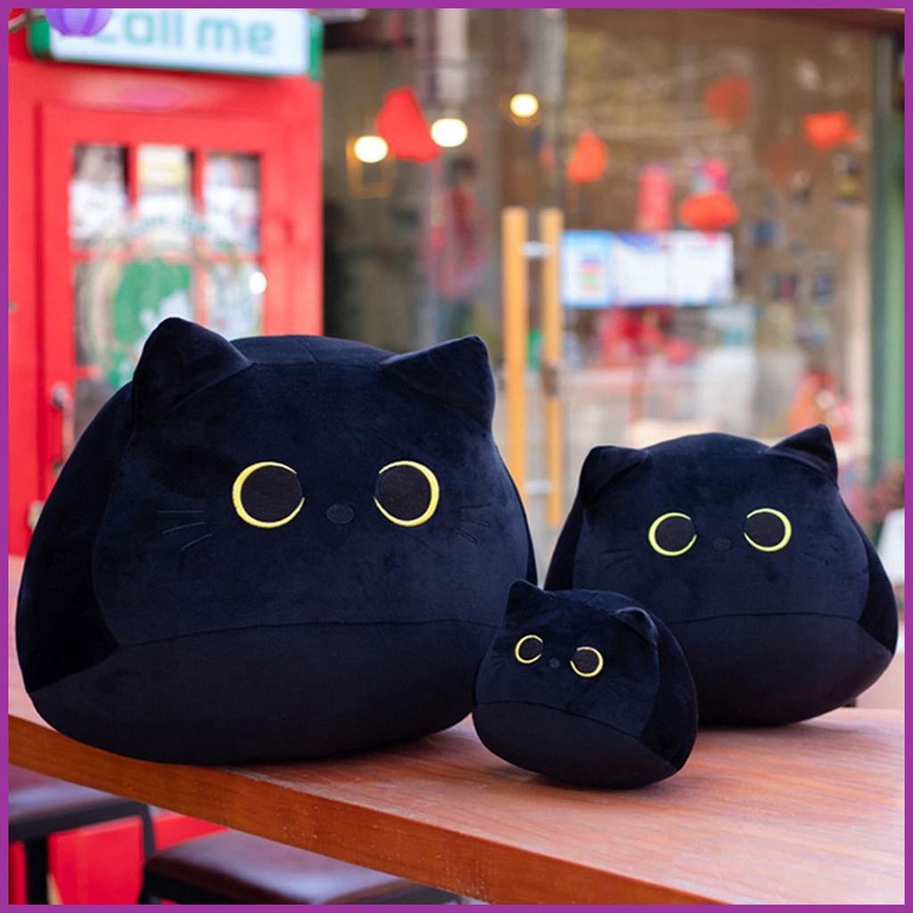 Black Cat Plush Fat Black Cat Plush Toy Black Cat Doll Black Cat