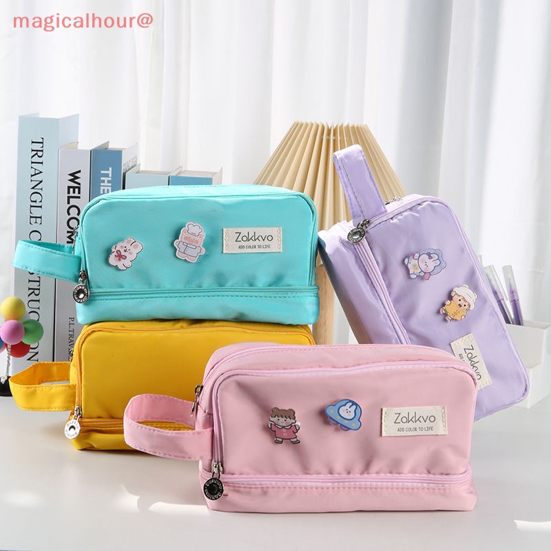 magicalhour Large Capacity Pencil Bag Aesthetic School Cases Girl