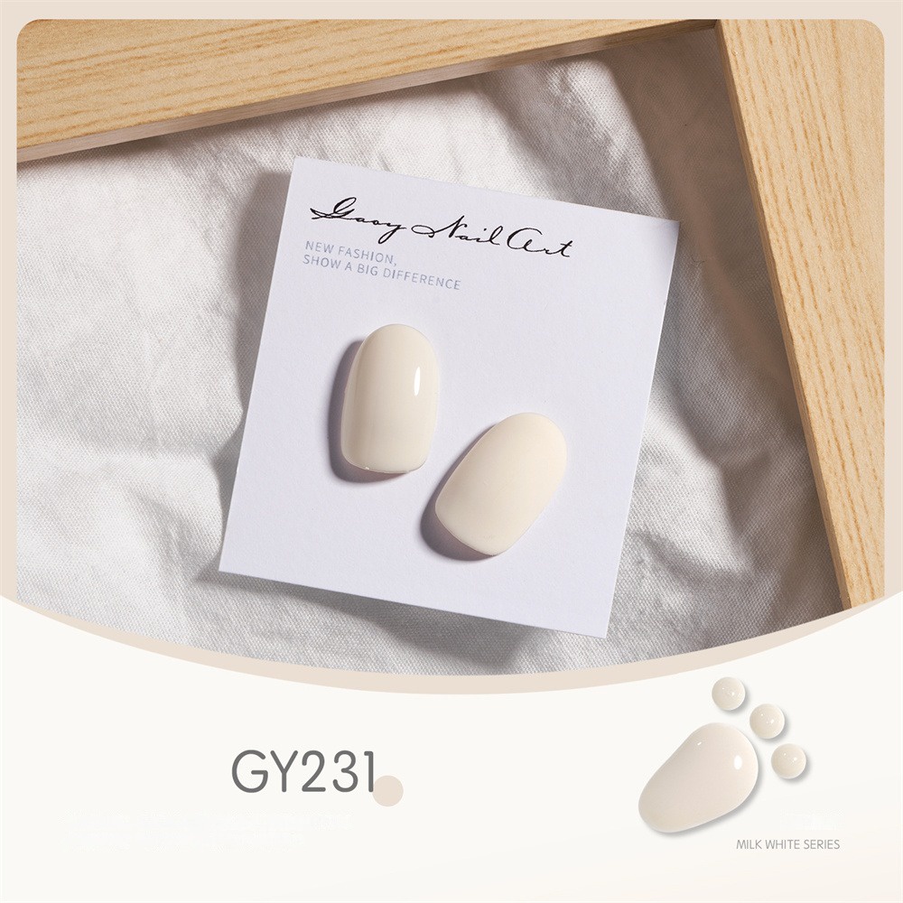 Gaoy Milky White Series Nail Polish Gel Yogurt Rice Milk White Nude